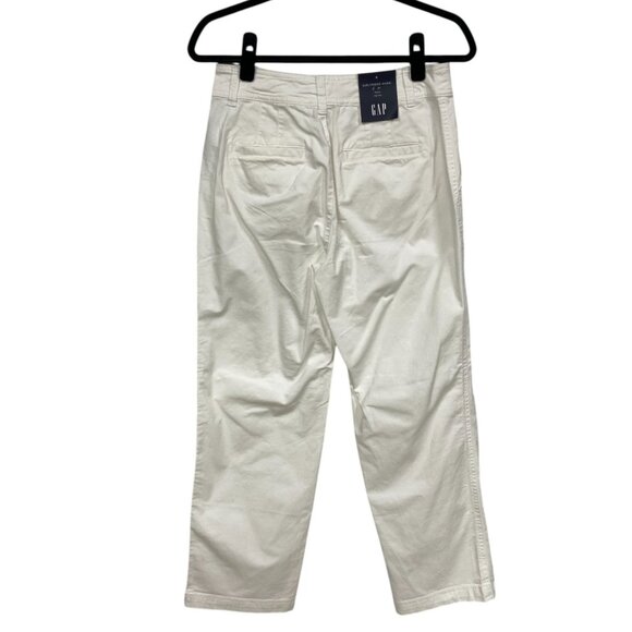 Gap Girlfriend White Khaki High Rise Pants, Size 6,‎ Measures 29.5 x 26.5, NEW - Picture 5 of 11
